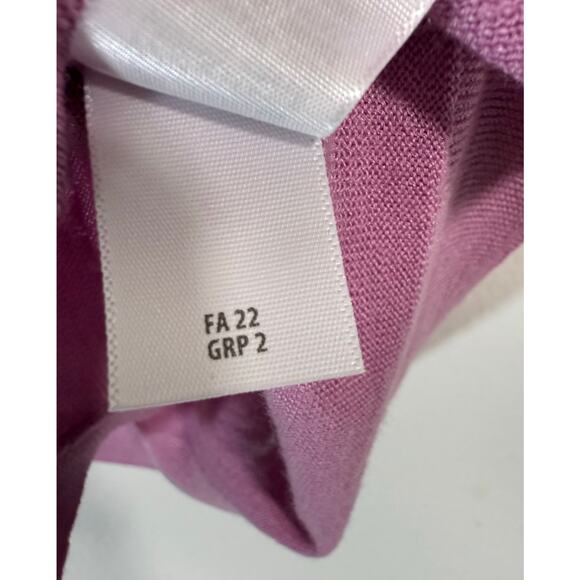 St John Womens Wool Silk Cardigan Sweater Long Sleeve Sz S Gold Buttons Lavender - Picture 12 of 12